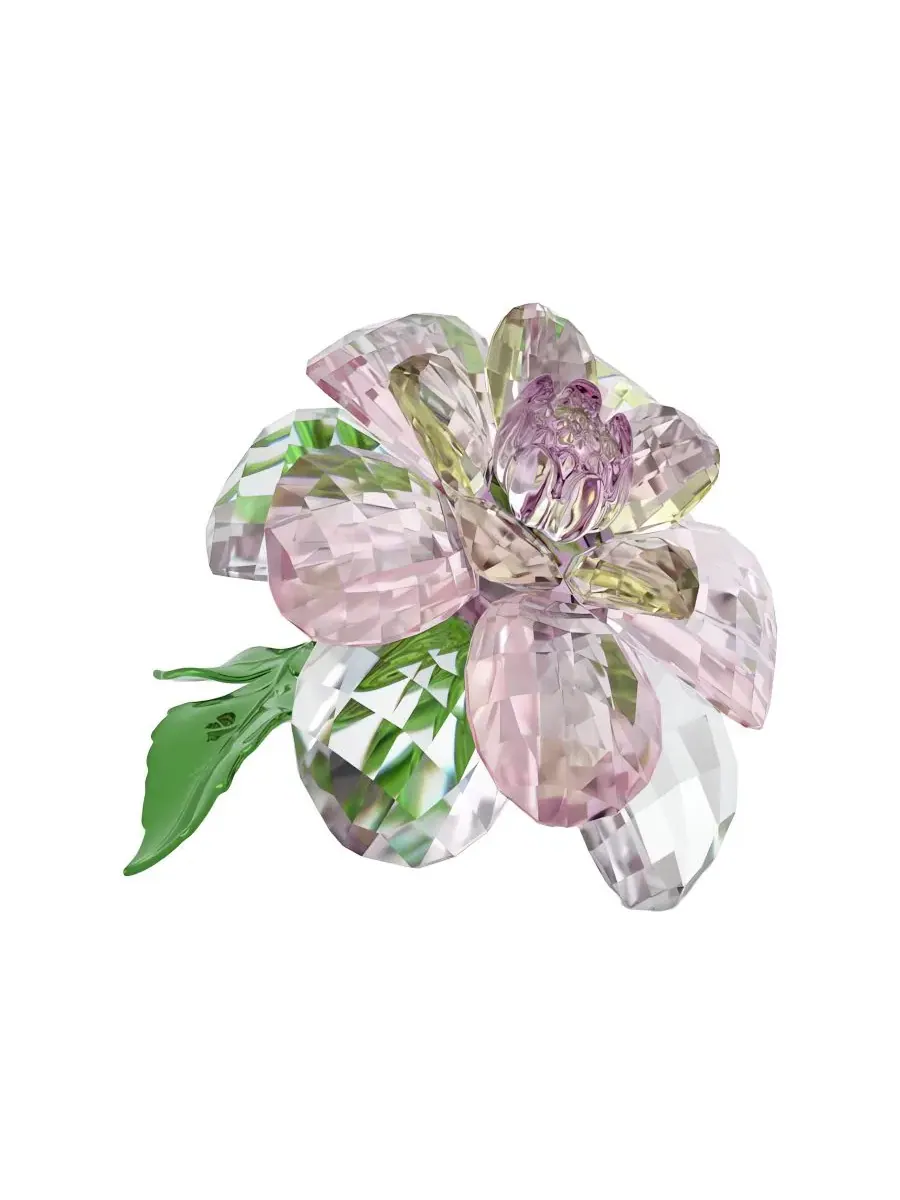 Фигурка камелии Florere с кристаллами Swarovski, 12x10x6 см — изображение 4 из 4, розовый зеленый