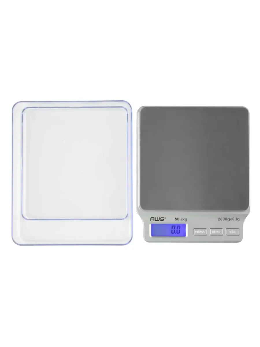 Цифровые карманные весы - 2 л x 0,1 г, компактный кухонный инструмент American Weigh Scales — изображение 4 из 4, серебряный