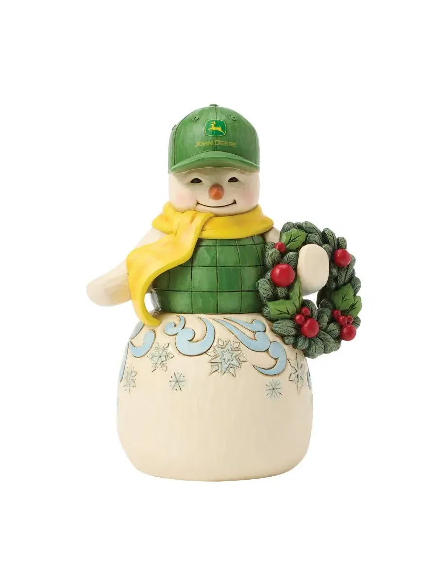 Фигурка снеговика John Deere Snowman In John Deere Hat Jim Shore — мульти