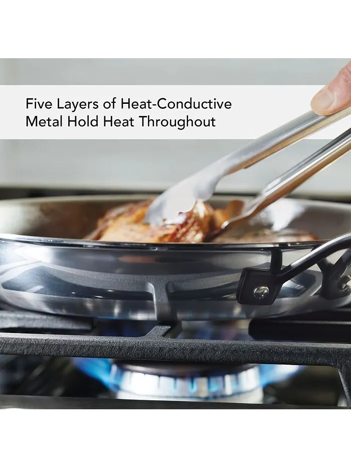 Сковорода KitchenAid 5-Ply Clad Stainless Steel, 25 см — изображение 7 из 9, серебряный