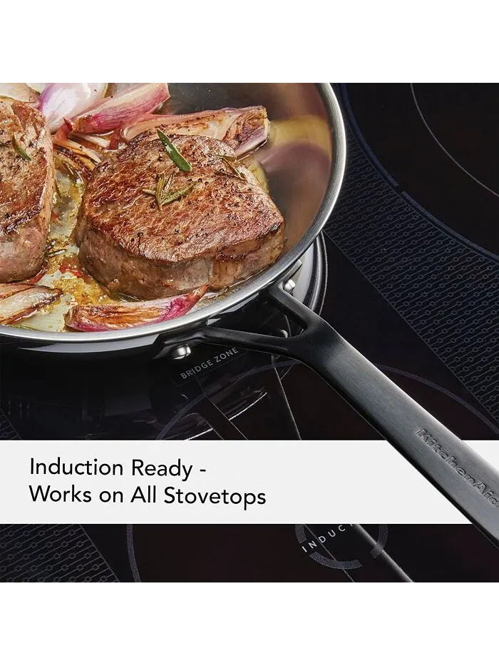 Сковорода KitchenAid 5-Ply Clad Stainless Steel, 25 см — изображение 8 из 9, серебряный