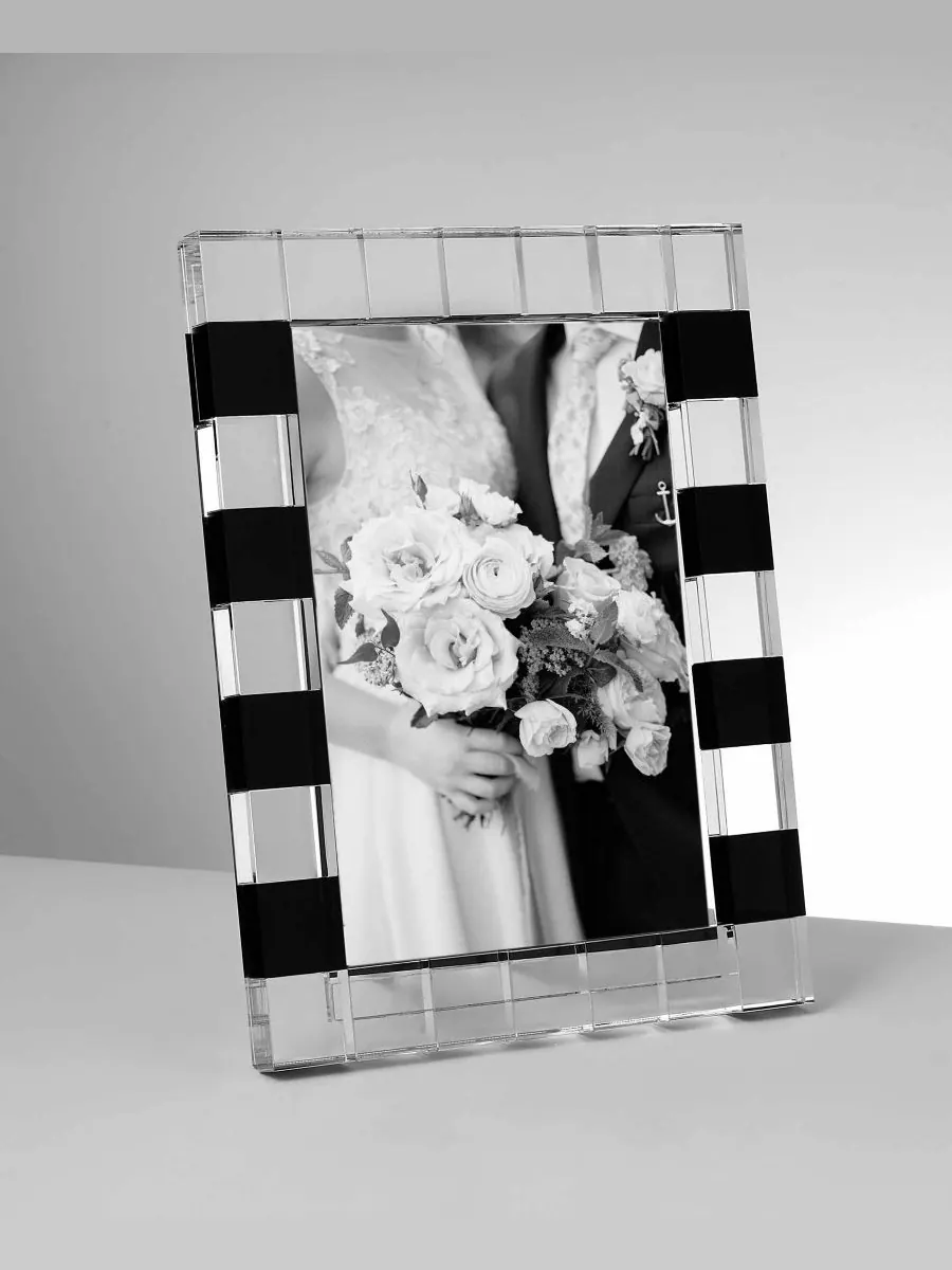 Фоторамка Ella Crystal, 5 x 7 дюймов Philip Whitney — изображение 2 из 4, прозрачный/черный