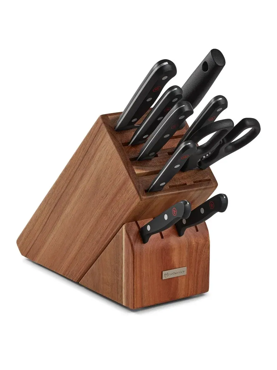 Набор ножей Wüsthof Gourmet, 10 предметов, с блоком из акации, 15 слотов