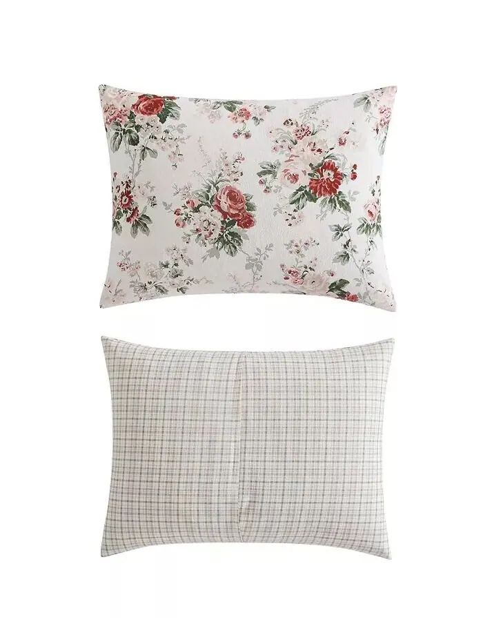 Комплект фланелевых одеял Ashfield из 2 предметов, Twin Laura Ashley — изображение 2 из 9, красный зеленый