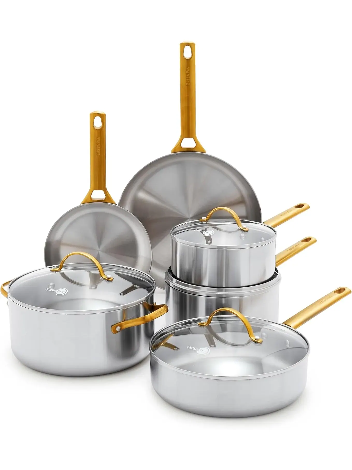 Набор посуды GreenPan Reserve Stainless Steel Tri-Ply, 10 предметов