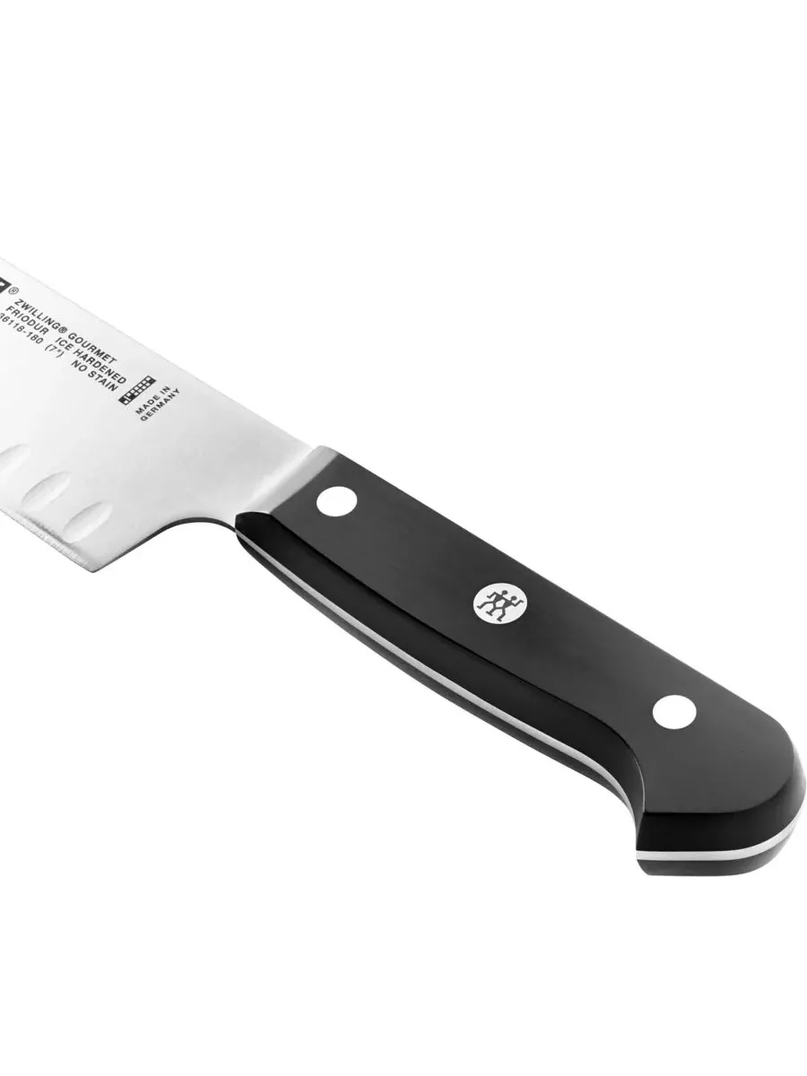 Нож Santoku JA Henckels Gourmet с полым лезвием, 18 см Zwilling, нержавеющая сталь — изображение 2 из 2, серебристый
