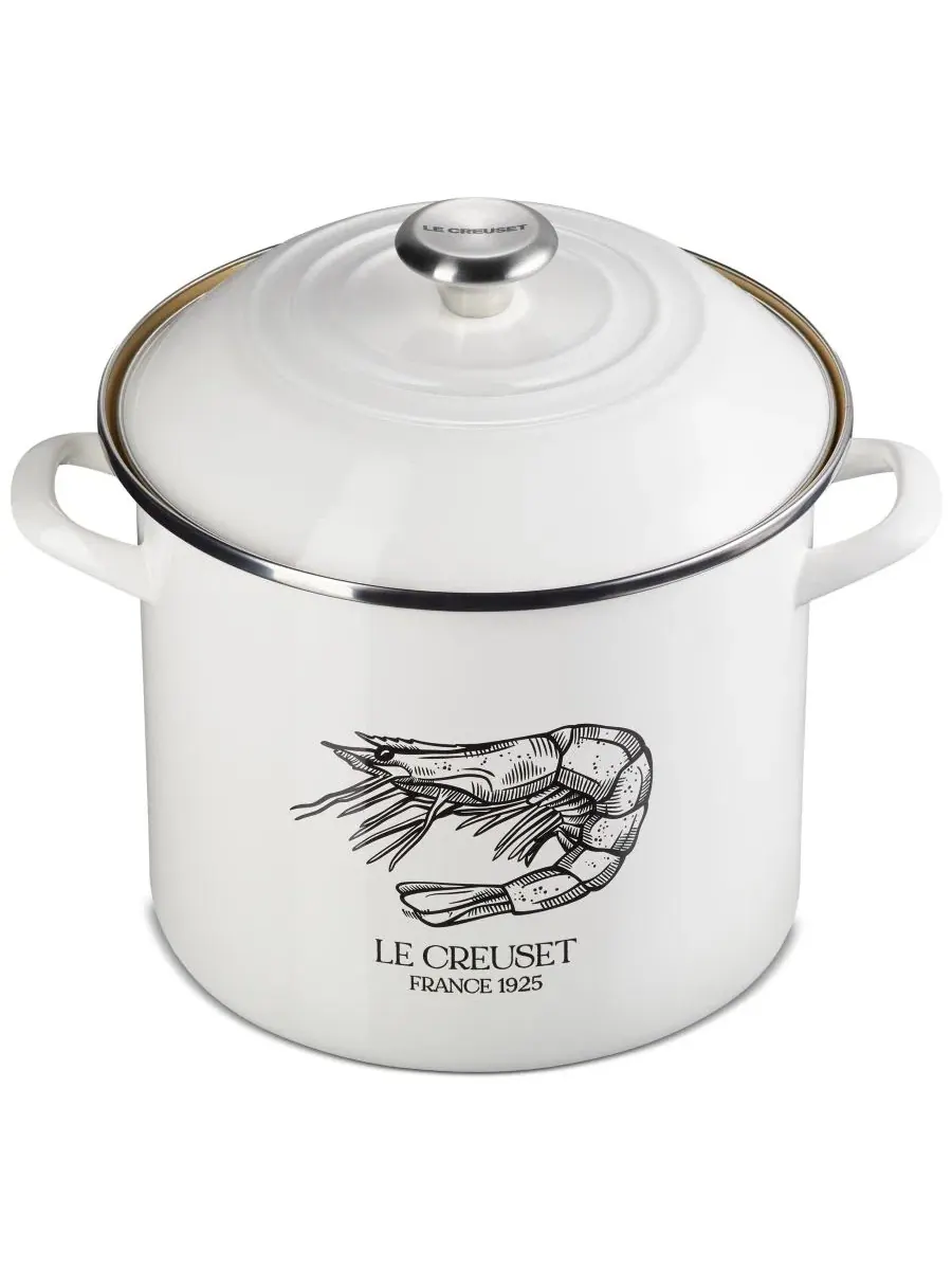 Кастрюля 10 л с крышкой для морепродуктов Enamel-on-Steel Le Creuset — изображение 2 из 4, белый