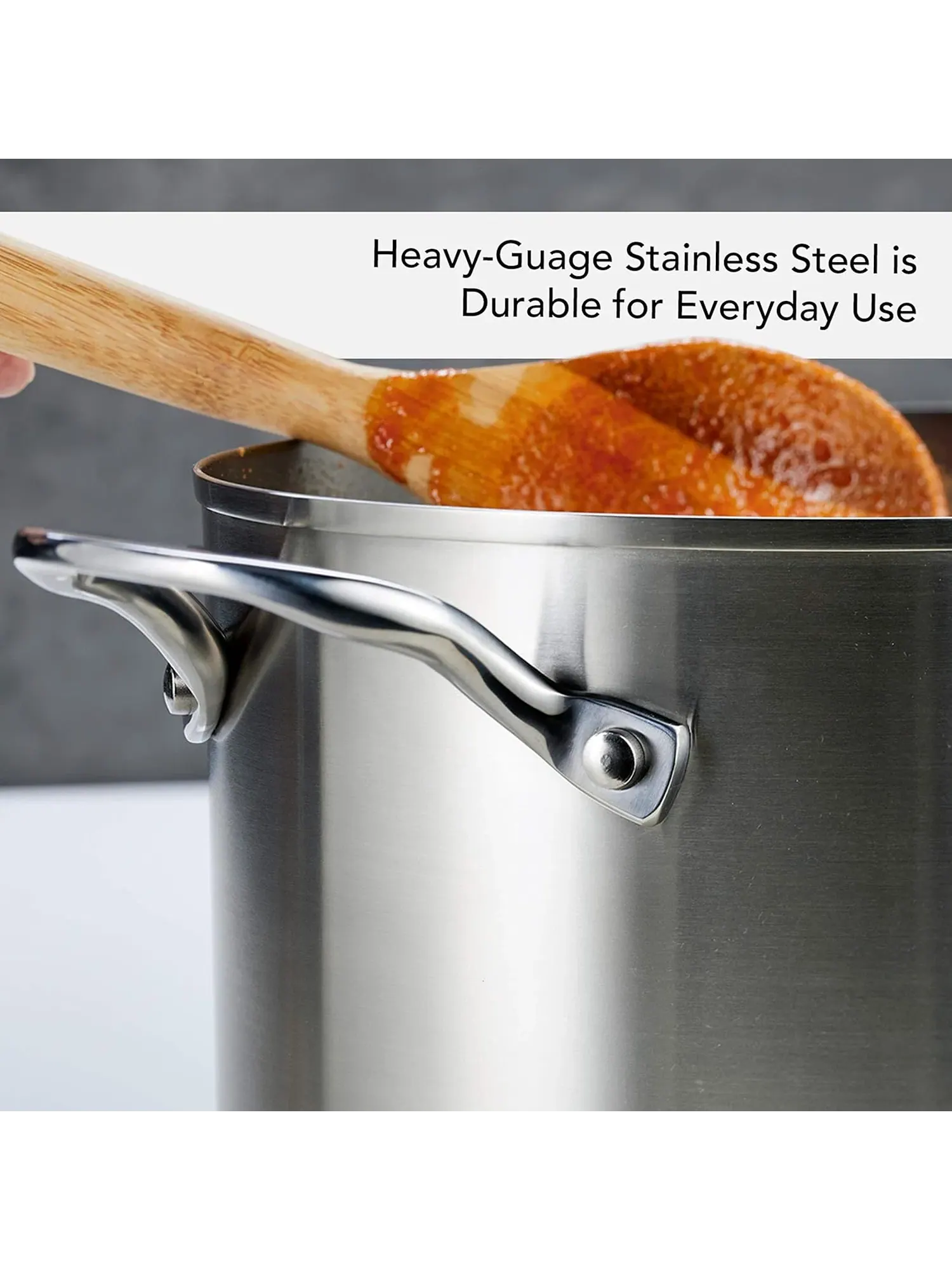 Кастрюля KitchenAid 3-Ply Base Stainless Steel Induction, 7,6 л — изображение 5 из 14, серебристый