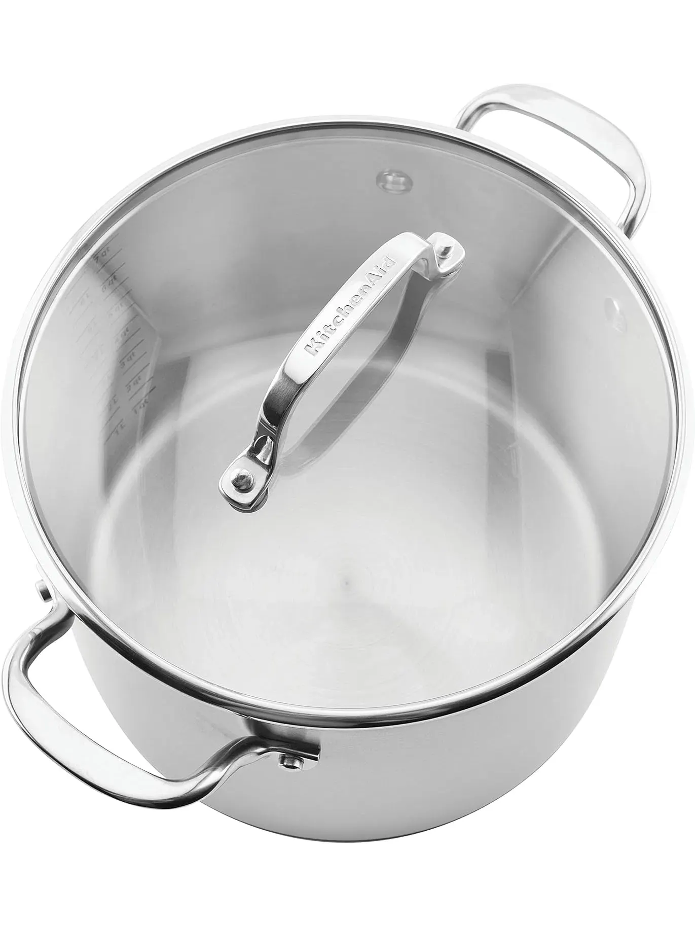 Кастрюля KitchenAid 3-Ply Base Stainless Steel Induction, 7,6 л — изображение 9 из 14, серебристый
