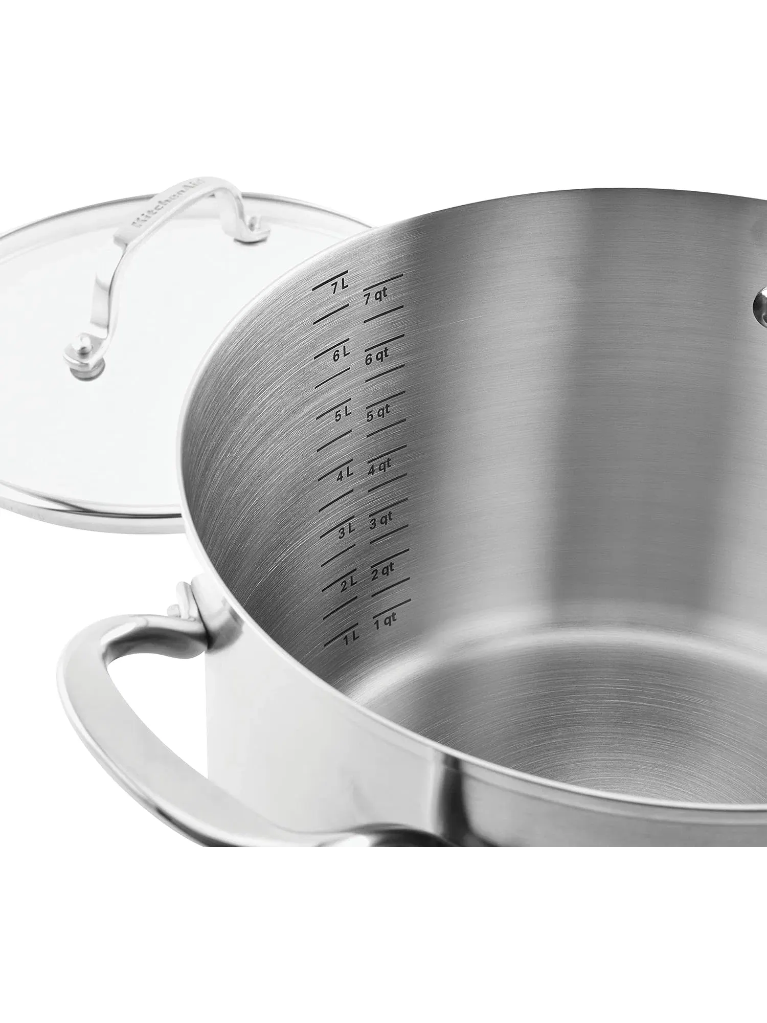 Кастрюля KitchenAid 3-Ply Base Stainless Steel Induction, 7,6 л — изображение 10 из 14, серебристый