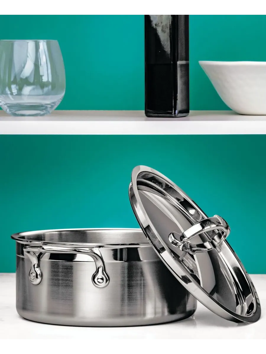 Hestan Суповая кастрюля с крышкой из нержавеющей стали ProBond Clad объемом 3 кварты (около 9,8 л) — изображение 7 из 7