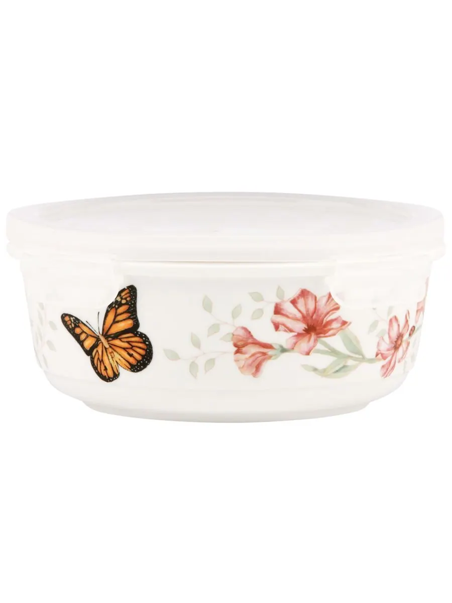 Небольшая сервировочная и складская миска Butterfly Meadow с крышкой Lenox