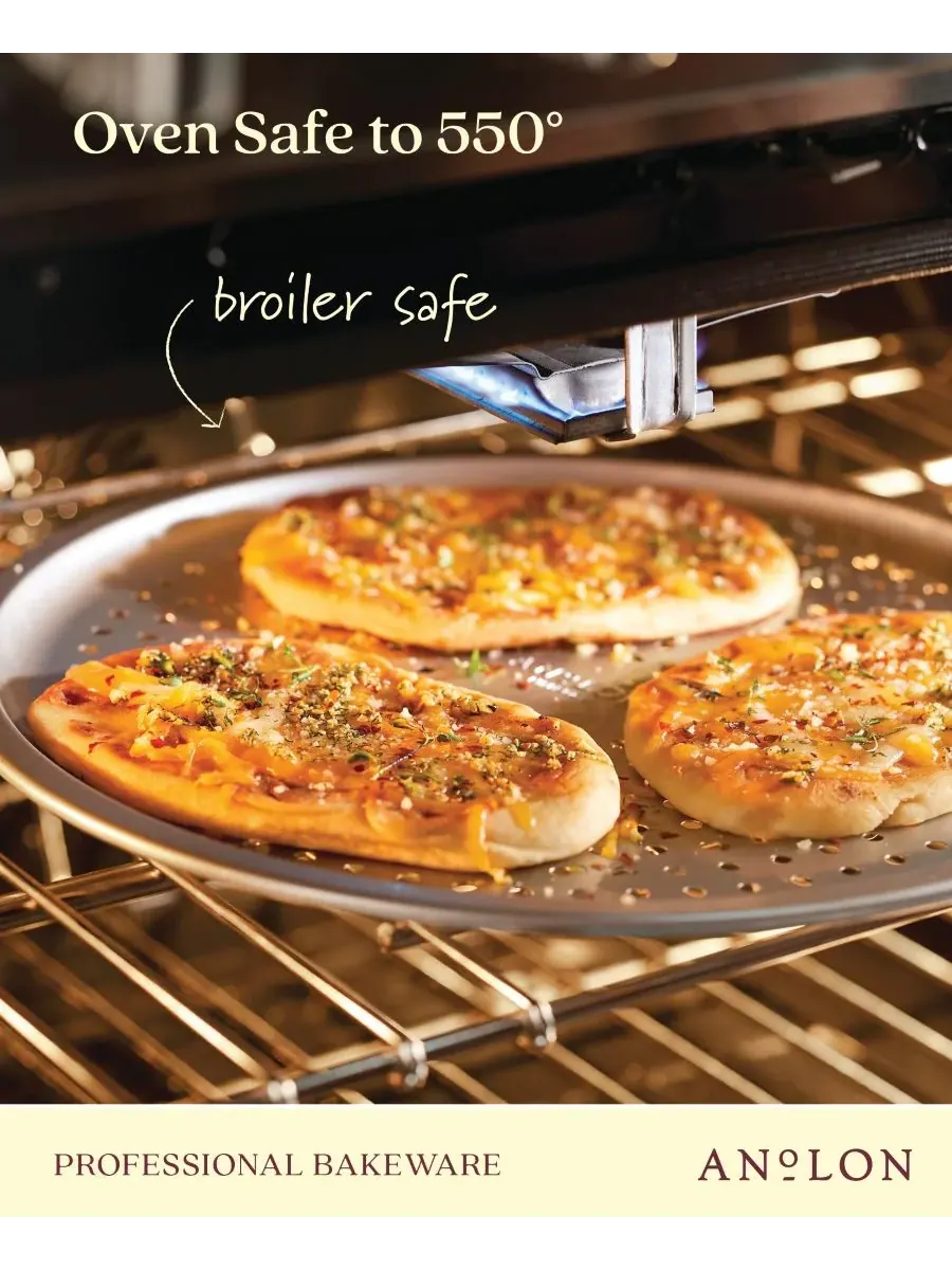 Перфорированная форма для пиццы из алюминированной стали Pro-Bake Bakeware, 36 см Anolon — изображение 9 из 9, серебристый