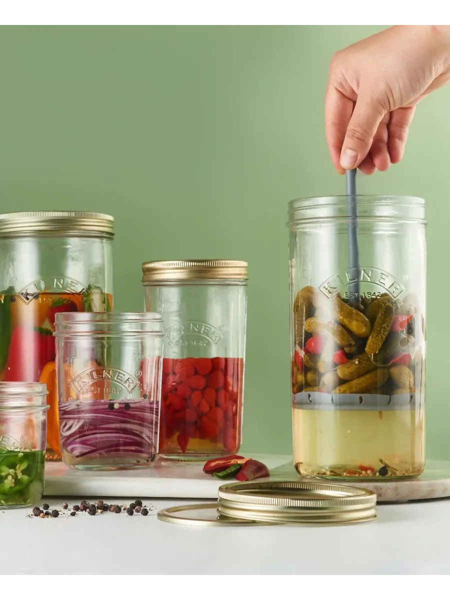 Банка для солений с выдвижной крышкой, 22 см Kilner, стекло — изображение 4 из 4, прозрачный
