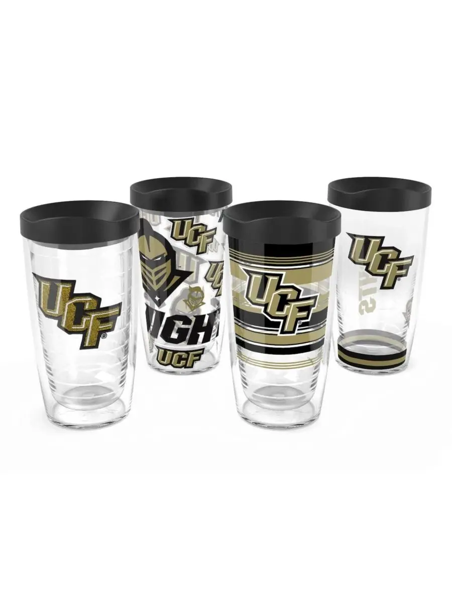 Набор из 4 стаканов Tervis Classic с логотипом UCF Knights, 16 унций (0,47 л), с принтом Tervis