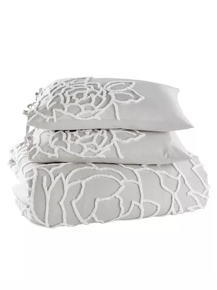 Коллекция пододеяльников Chenille Rose Peri Home — изображение 2 из 7, серый