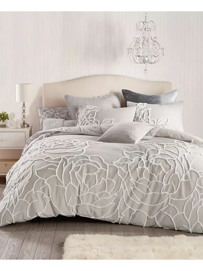 Коллекция пододеяльников Chenille Rose Peri Home — изображение 3 из 7, серый