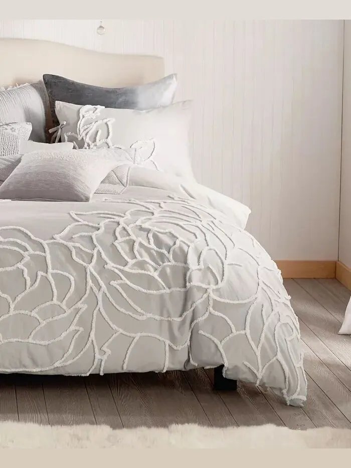Коллекция пододеяльников Chenille Rose Peri Home — изображение 4 из 7, серый