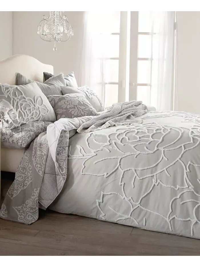 Коллекция пододеяльников Chenille Rose Peri Home — изображение 5 из 7, серый