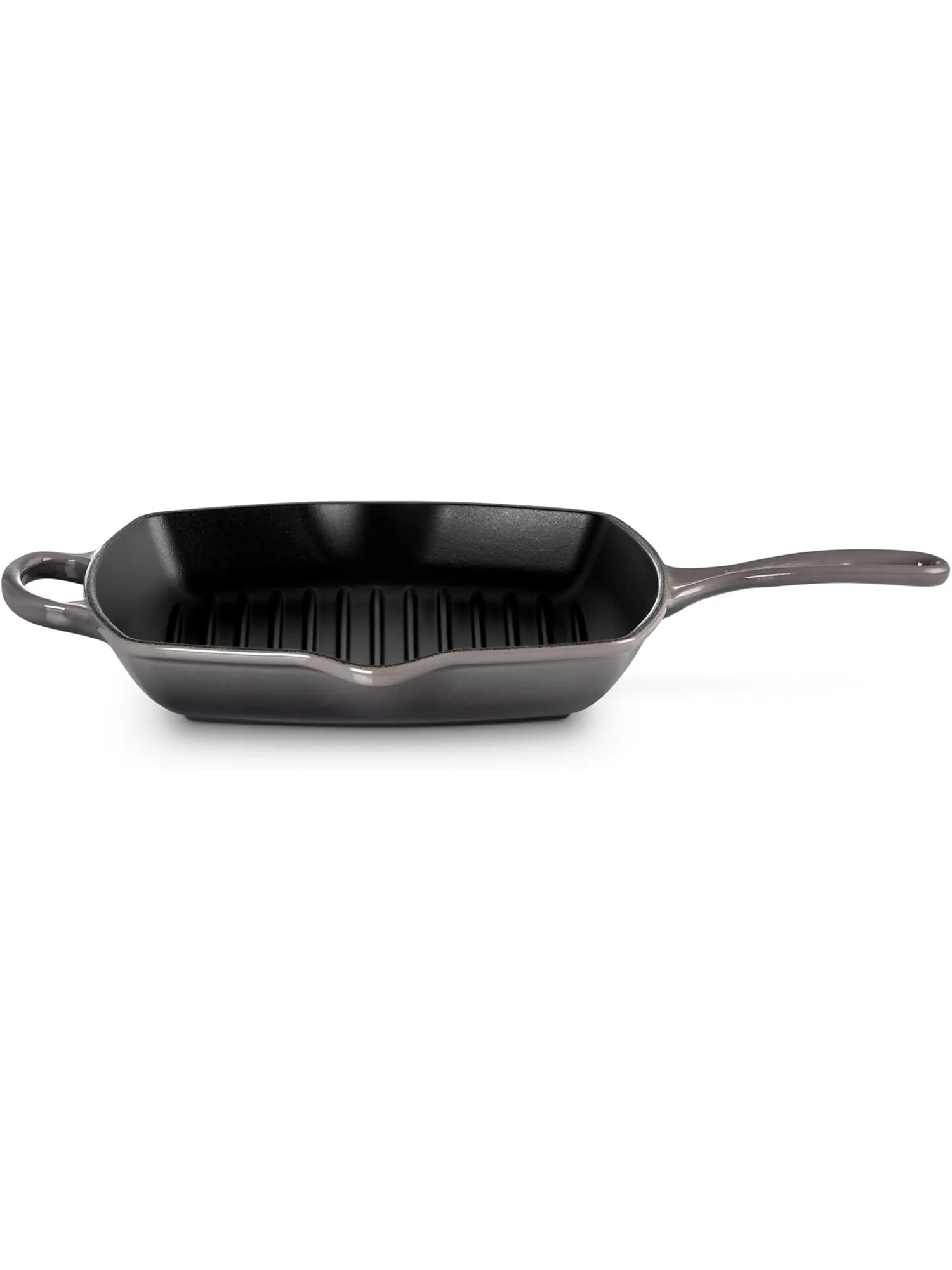 Квадратная чугунная сковорода-гриль Le Creuset с эмалированным покрытием, 26 см — изображение 2 из 8, флинт