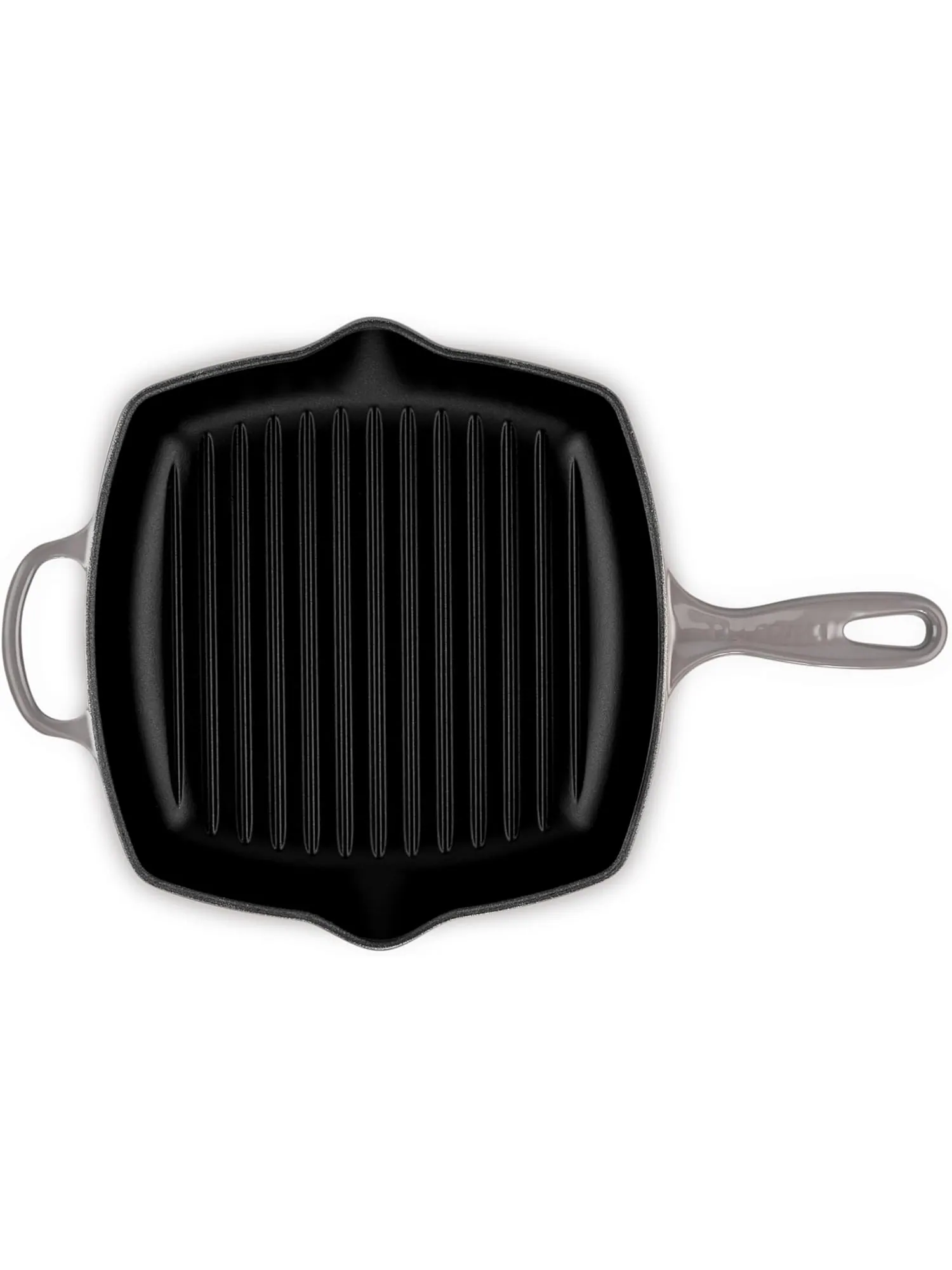 Квадратная чугунная сковорода-гриль Le Creuset с эмалированным покрытием, 26 см — изображение 4 из 8, флинт