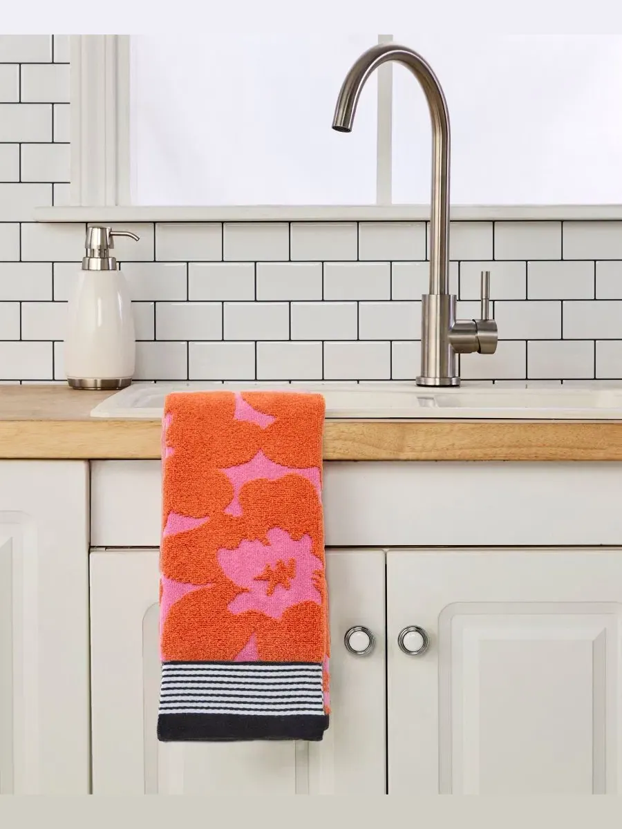 Набор из 2 махровых полотенец для рук Floral Grande Jacquard SKL Home — изображение 6 из 6, розовый
