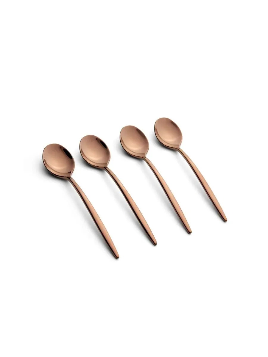 Набор ложек Gaze Copper Mirror Demi Spoon Set, 4 предмета Cambridge Silversmiths, медный
