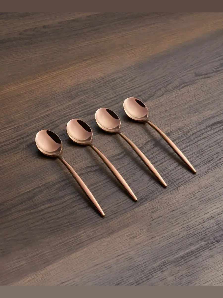 Набор ложек Gaze Copper Mirror Demi Spoon Set, 4 предмета Cambridge Silversmiths, медный — изображение 3 из 4, медь