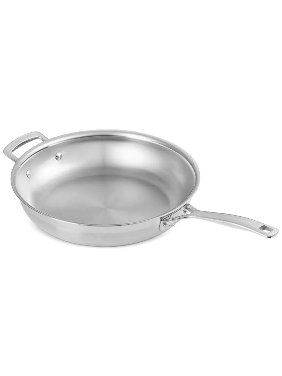 Le Creuset Классическая круглая сковорода из нержавеющей стали, 12 дюймов — изображение 2 из 5, серебристый