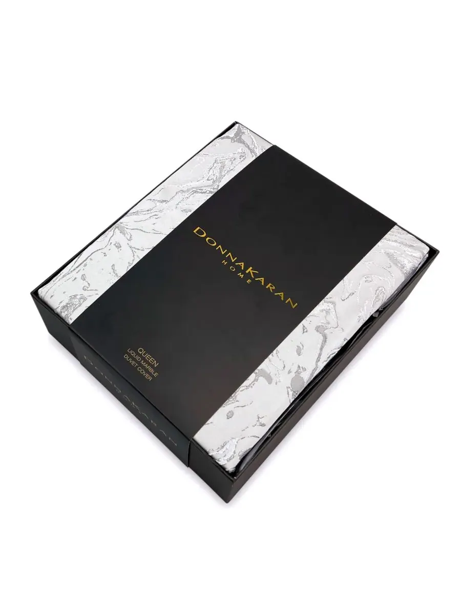 Пододеяльник "Жидкий мрамор", размер "Кинг-сайз" Donna Karan Home, платиновый — изображение 7 из 7, серебристый