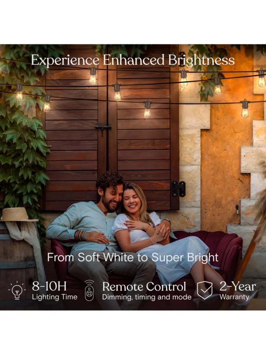 Уличная светодиодная гирлянда Ambience Pro на солнечных батареях, длиной 27 футов, со спиральными — изображение 3 из 9