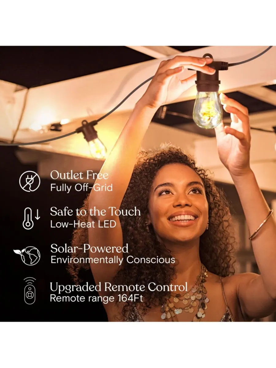 Уличная светодиодная гирлянда Ambience Pro на солнечных батареях, длиной 27 футов, со спиральными — изображение 6 из 9