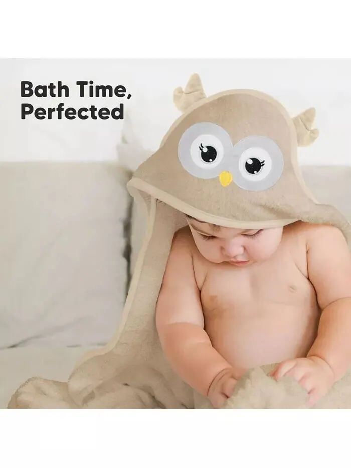 Детское полотенце с капюшоном Keababies Cuddle органическое — изображение 4 из 9, коричневый