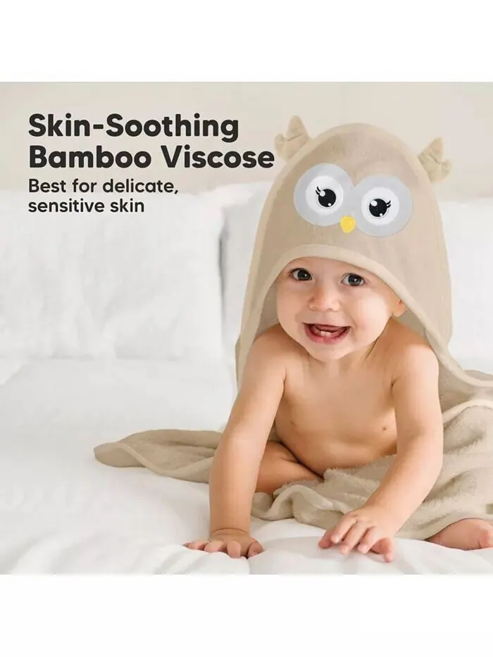 Детское полотенце с капюшоном Keababies Cuddle органическое — изображение 9 из 9, коричневый