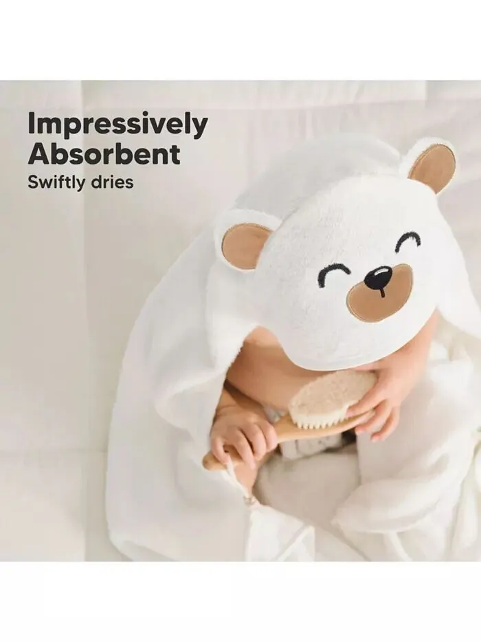 Детское полотенце с капюшоном Keababies Cuddle органическое — изображение 6 из 9, коричневый