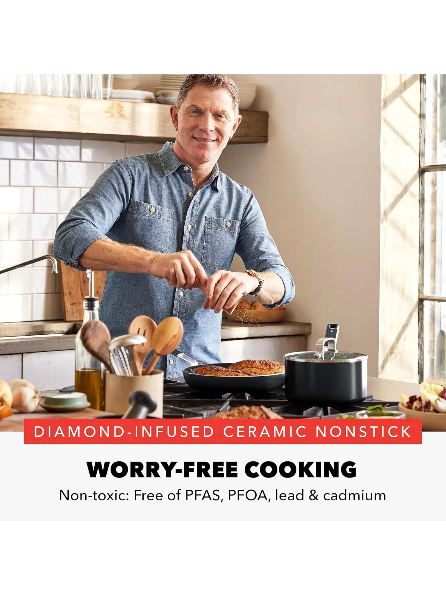 Набор сковород GreenPan X Bobby Flay, 2 предмета, 20/26 см — изображение 2 из 10, черный