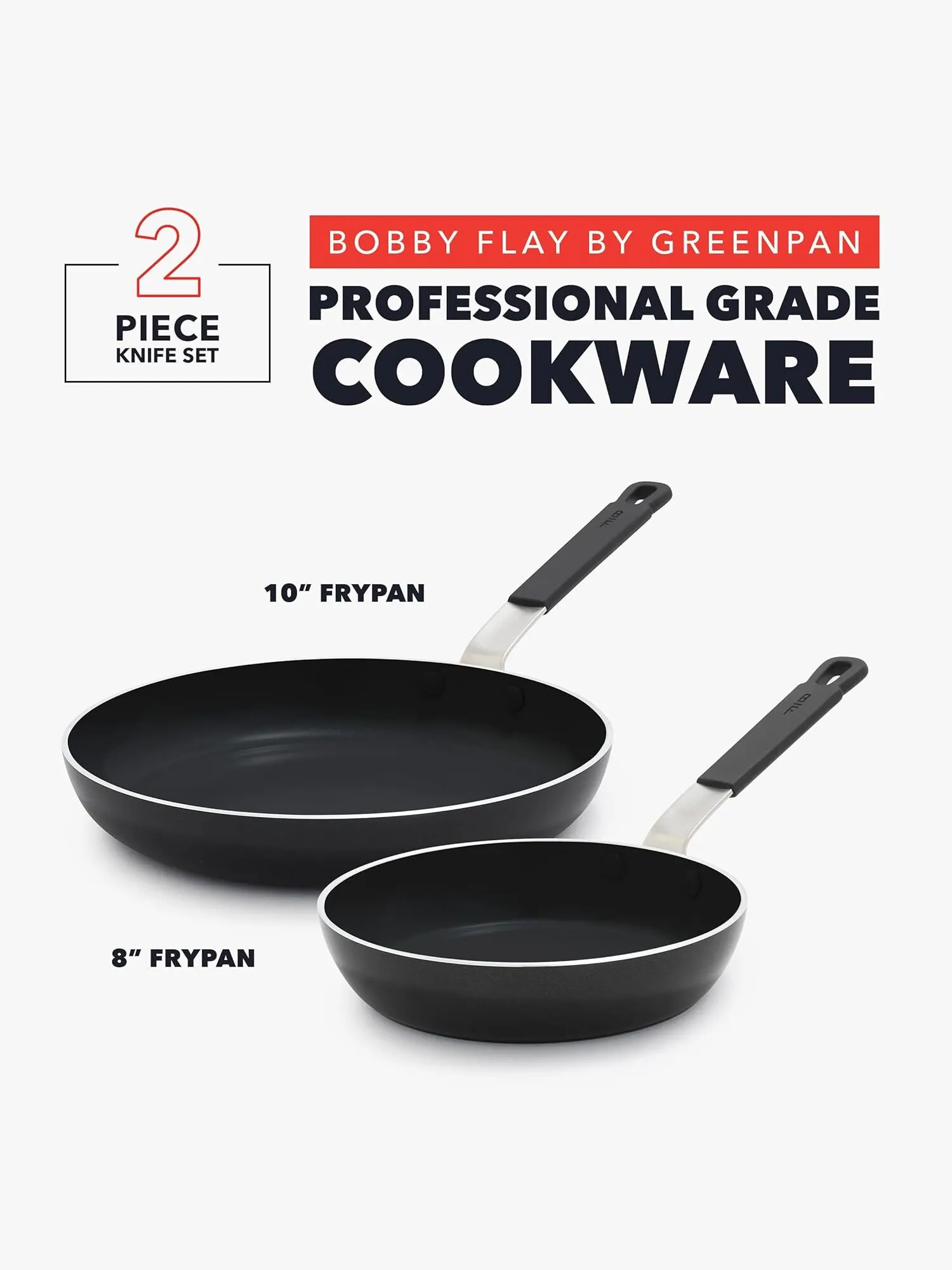 Набор сковород GreenPan X Bobby Flay, 2 предмета, 20/26 см — изображение 4 из 10, черный