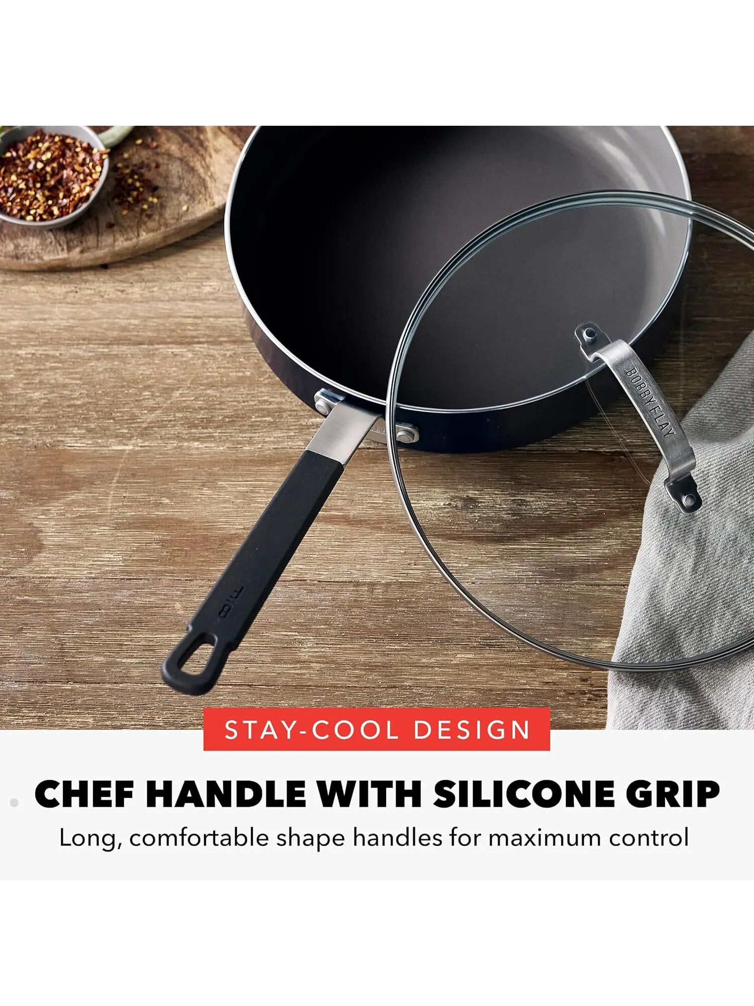Набор сковород GreenPan X Bobby Flay, 2 предмета, 20/26 см — изображение 6 из 10, черный