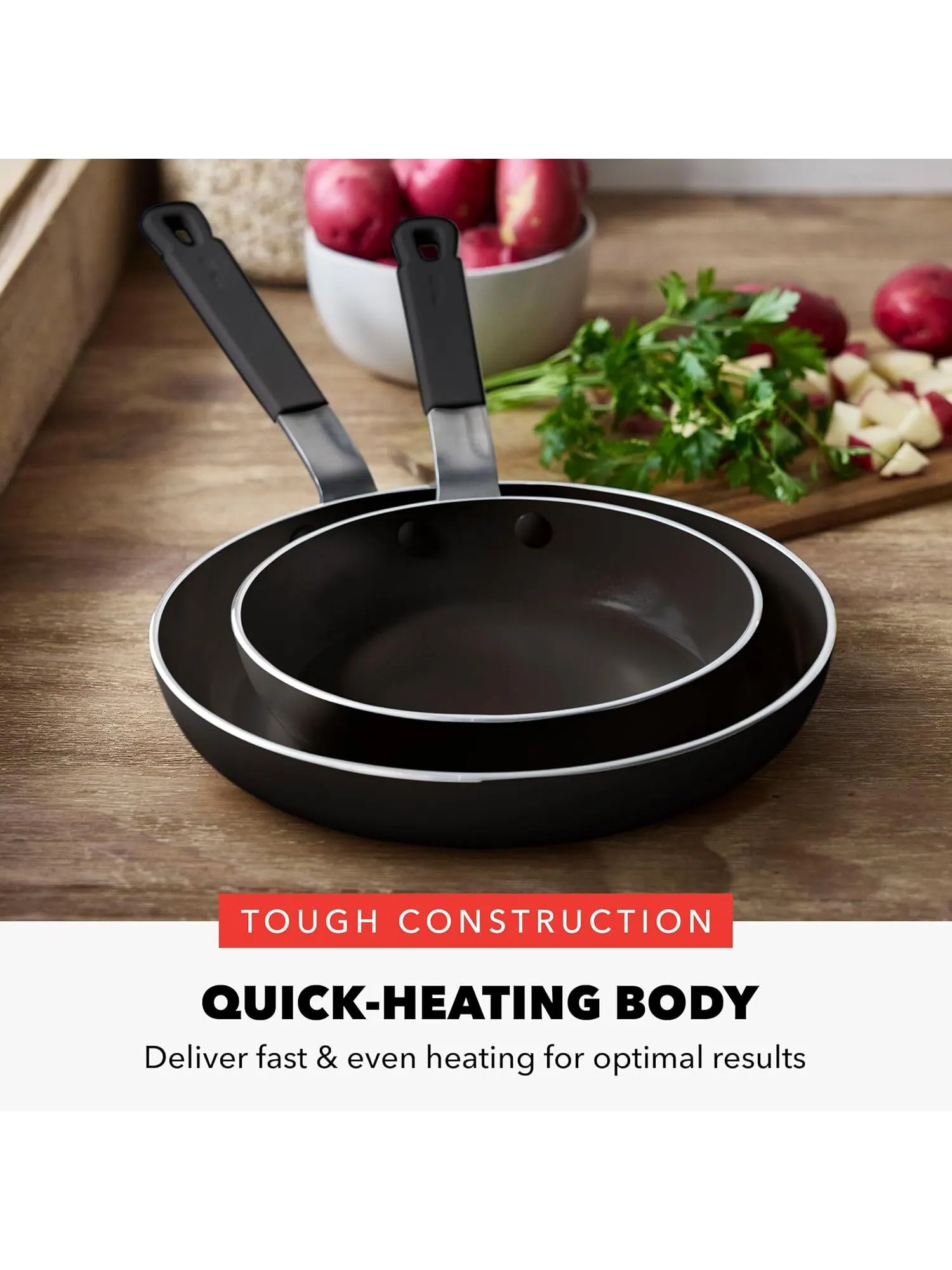 Набор сковород GreenPan X Bobby Flay, 2 предмета, 20/26 см — изображение 7 из 10, черный