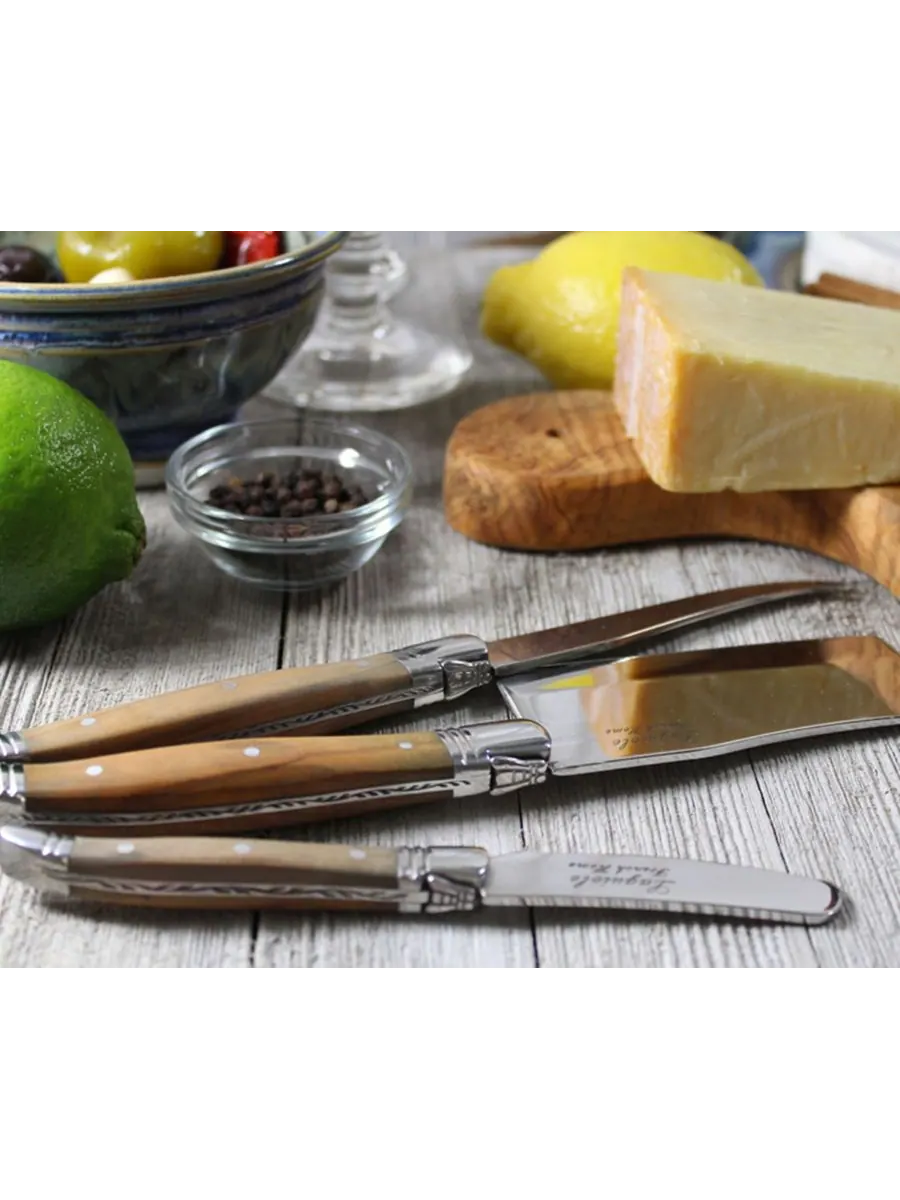 French Home Набор ножей для сыра Laguiole Connoisseur из оливкового дерева, 3 предмета — изображение 6 из 6, оливковый