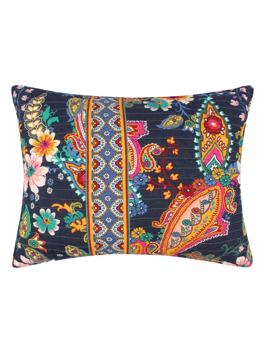 Двустороннее одеяло Bertelli Paisley, 2 предмета, размер Twin/Twin XL Levtex — изображение 2 из 6, темно-синий