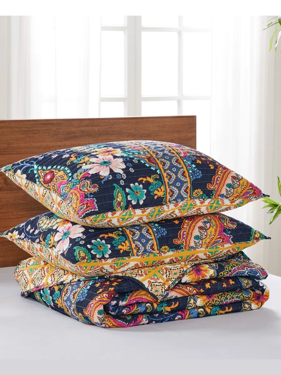 Двустороннее одеяло Bertelli Paisley, 2 предмета, размер Twin/Twin XL Levtex — изображение 3 из 6, темно-синий