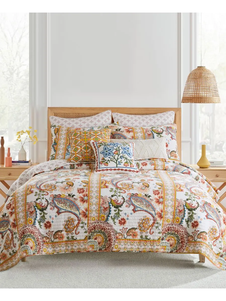 Двустороннее одеяло Bertelli Paisley, 2 предмета, размер Twin/Twin XL Levtex — изображение 2 из 4, кремовый