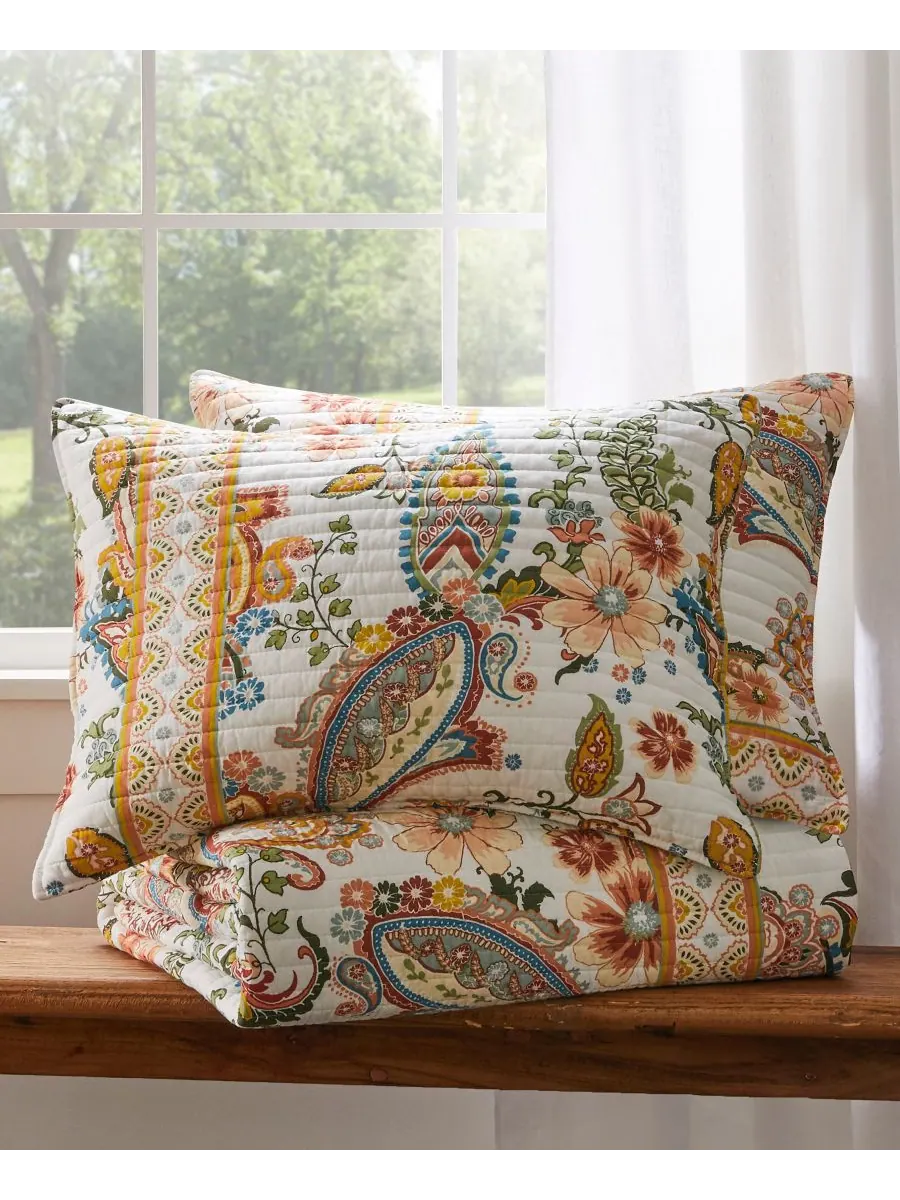 Двустороннее одеяло Bertelli Paisley, 2 предмета, размер Twin/Twin XL Levtex — изображение 4 из 4, кремовый