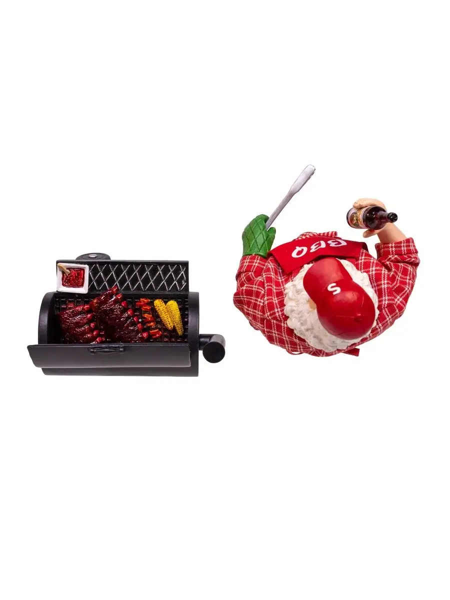 Фигурка Санты с барбекю-грилем Barbecue Grill Santa Kurt Adler — изображение 5 из 6, красный