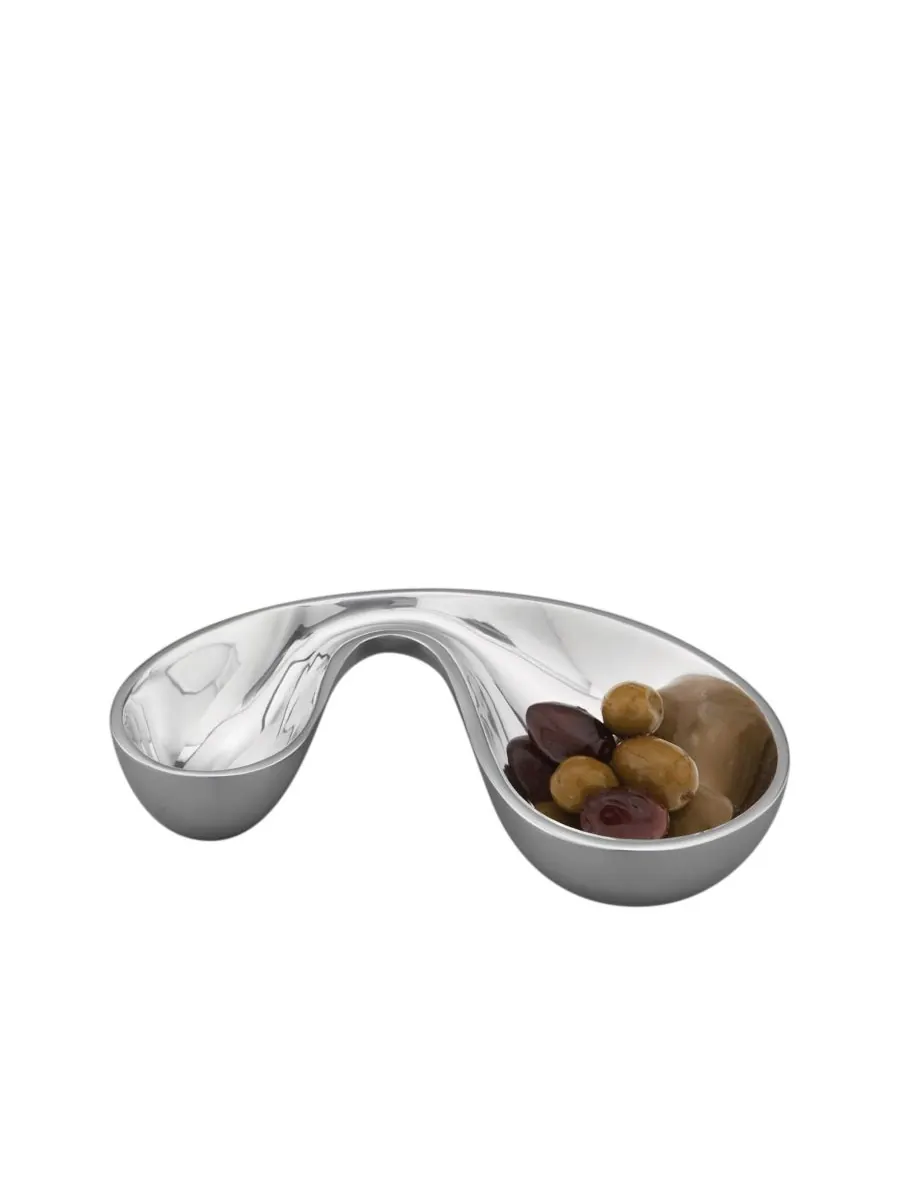 Чаша для оливок Nambe Alloy Morphik, 8,75" x 4,5" Nambé — изображение 2 из 2, серебряный
