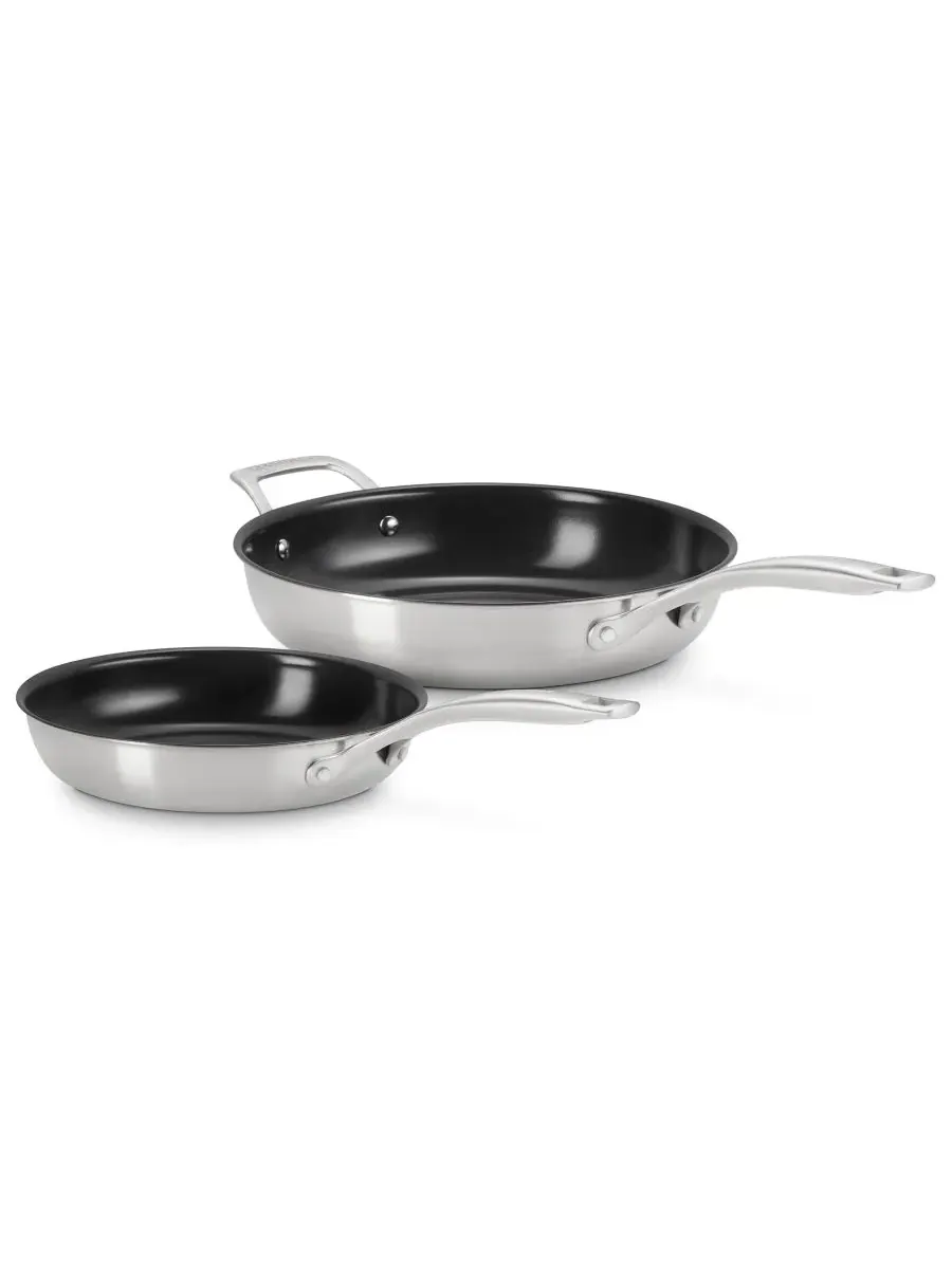 Набор из 2 сковородок Essential из нержавеющей стали с антипригарным покрытием Le Creuset