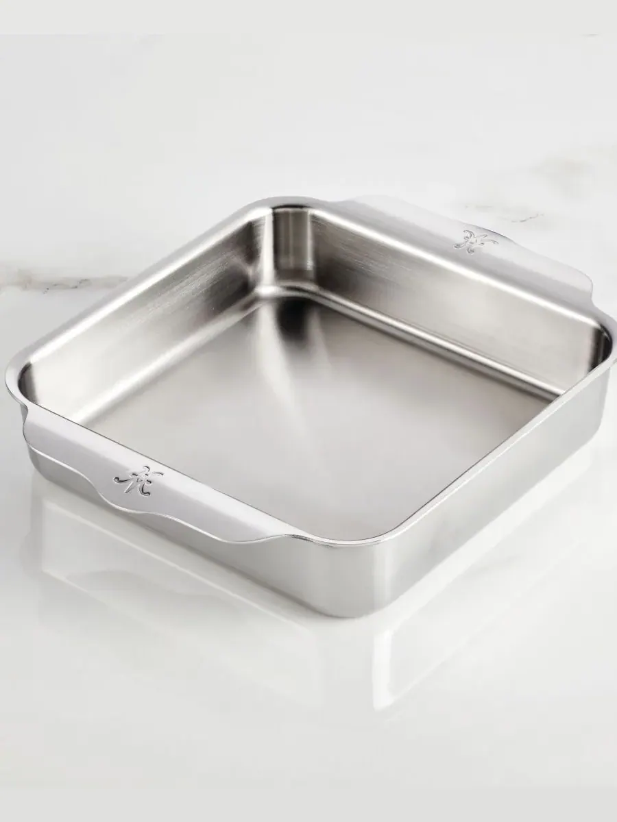 Провизия Oven Bond Трехслойная квадратная форма для выпечки Hestan, нержавеющая сталь — изображение 5 из 7, серебристый