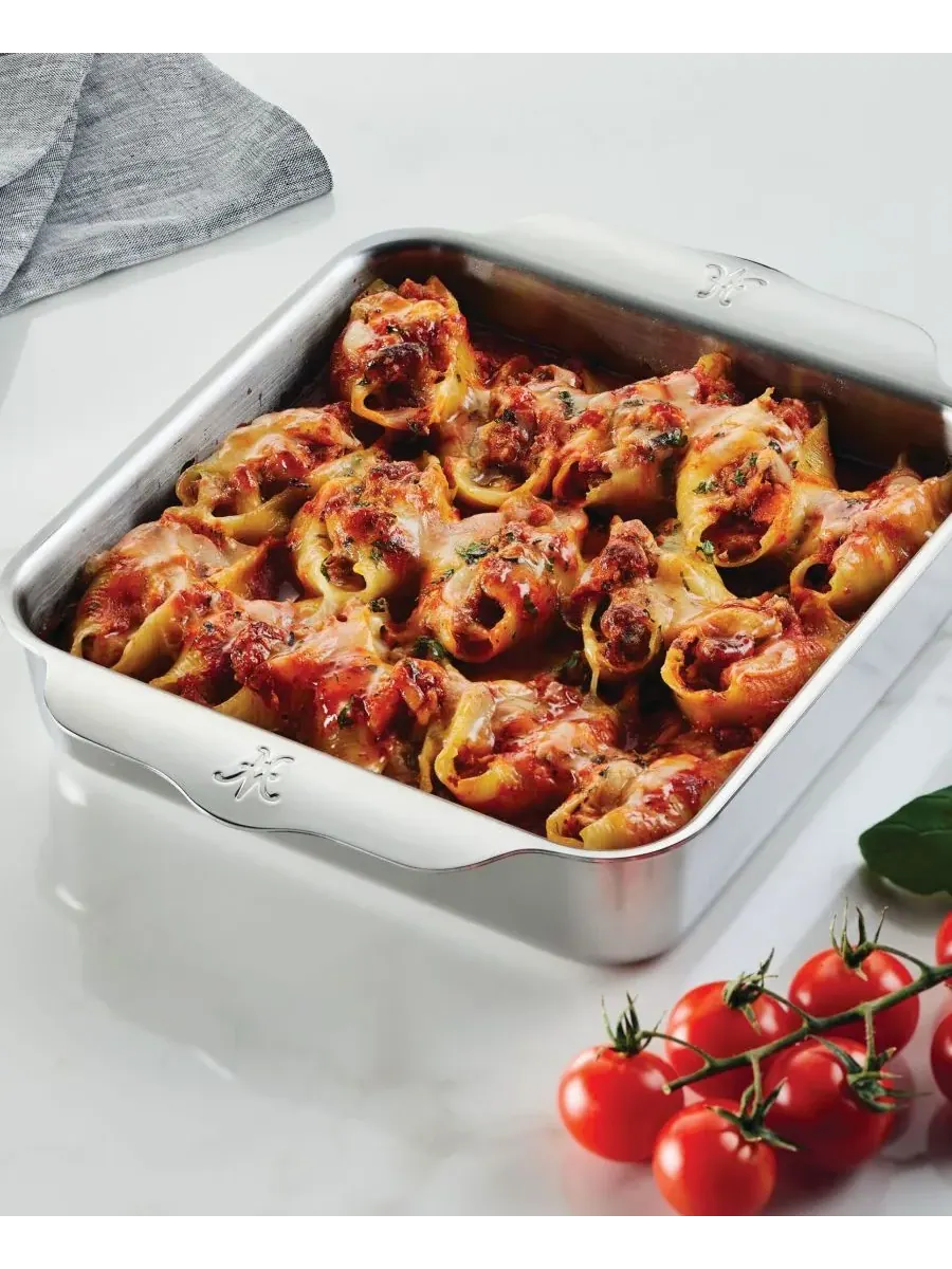 Провизия Oven Bond Трехслойная квадратная форма для выпечки Hestan, нержавеющая сталь — изображение 6 из 7, серебристый