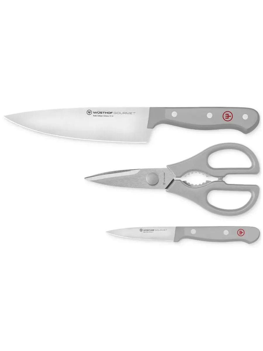Набор из 3 стальных ножей для приготовления пищи Gourmet Gray Wusthof